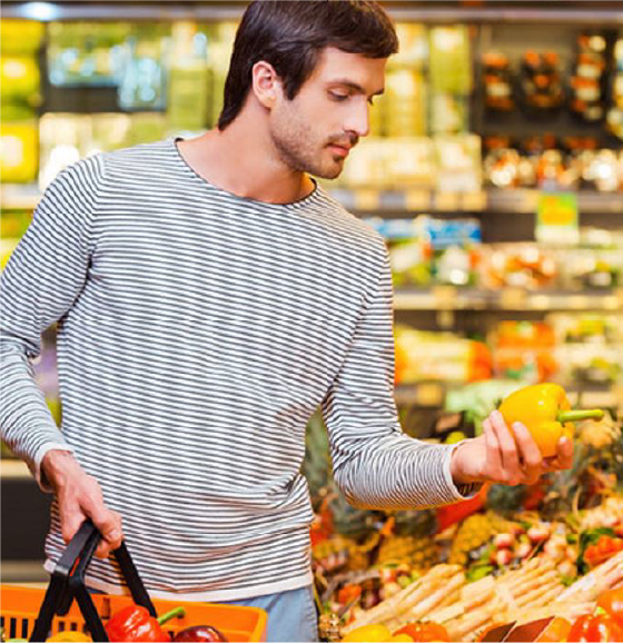 Woman grocery shopping